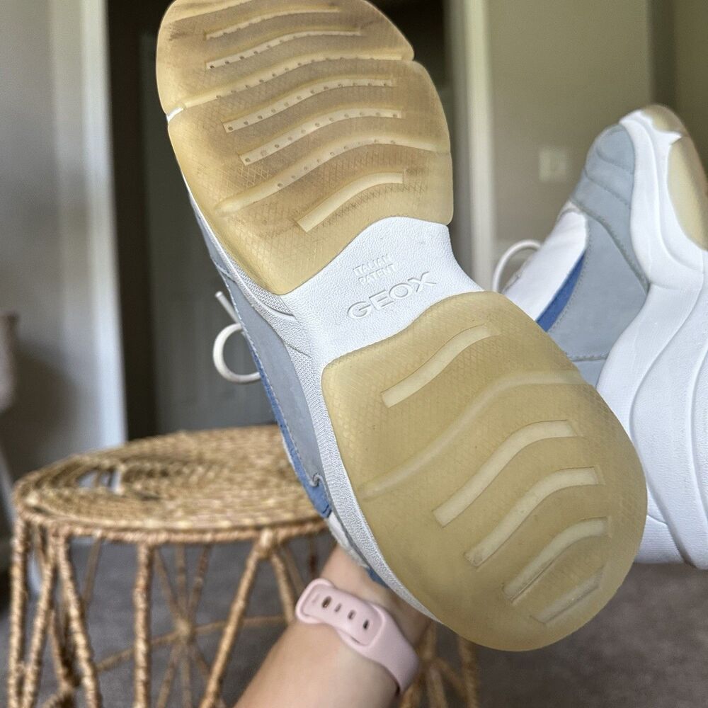 GEOX Kirya Sneaker Sage Leather Women’s US 10 $160 Chunky Trainer Shoes White - Picture 4 of 11
